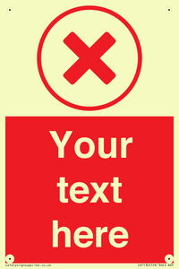 Custom red background, red cross in circle sign